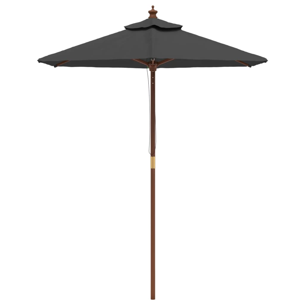 Parasol Vidaxl avec mât en bois 196x231 cm anthracite