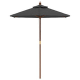 Parasol Vidaxl avec mât en bois 196x231 cm anthracite