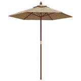 Parasol Vidaxx avec mât en bois 196x231 cm taupe