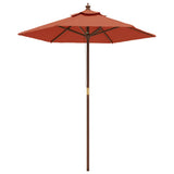 Parasol Vidaxl avec mât en bois 196x231 cm couleur terre cuite