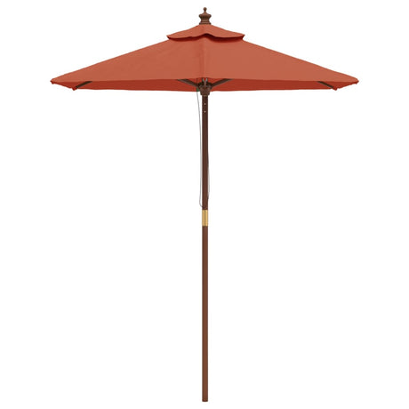 Parasol Vidaxl avec mât en bois 196x231 cm couleur terre cuite