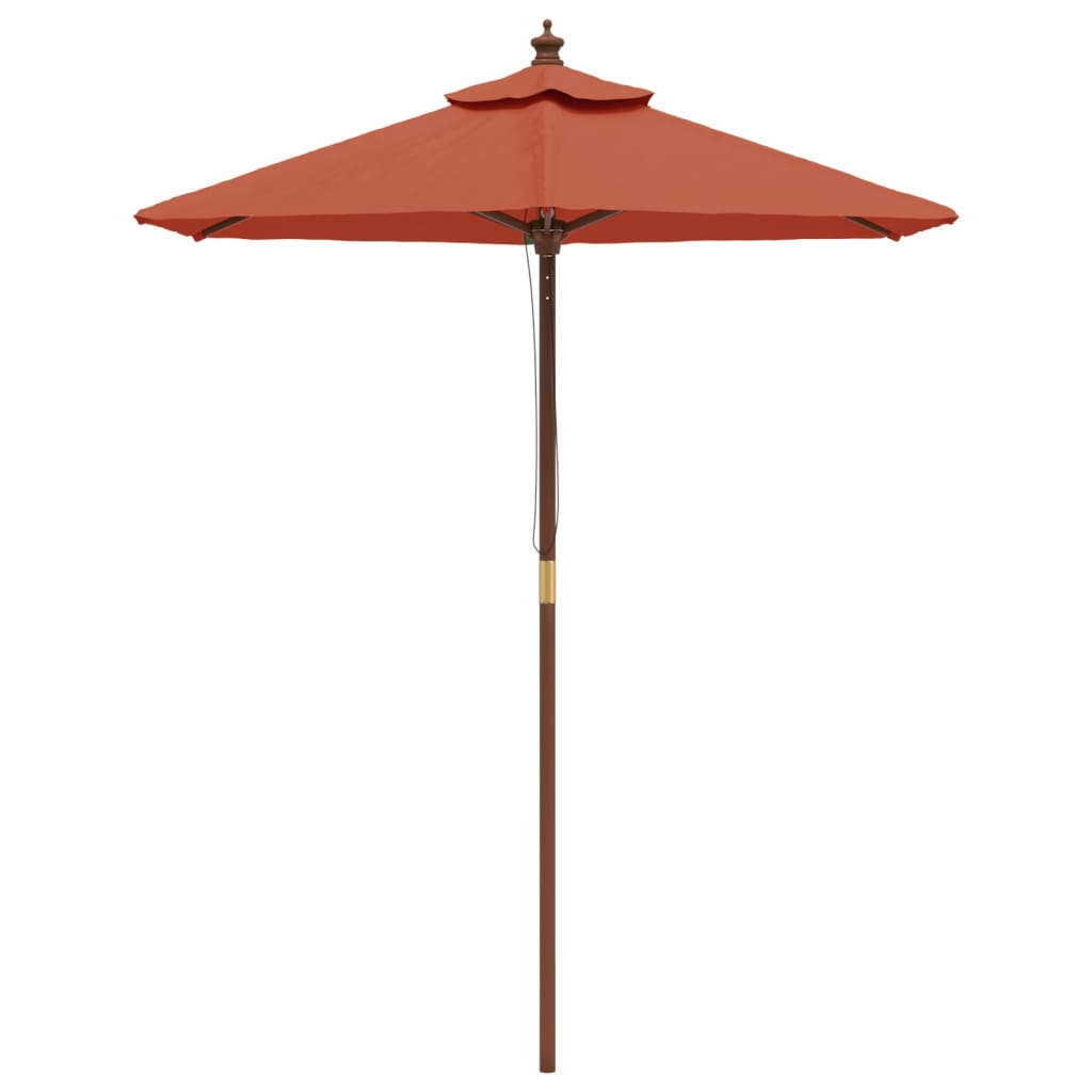 Vidaxl Parasol con poste de madera 196x231 cm Terracotta -Coled