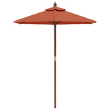 Vidaxl Parasol con poste de madera 196x231 cm Terracotta -Coled