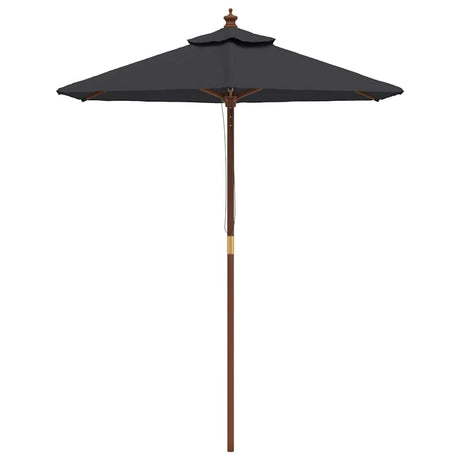 Vidaxl parasol met houten paal 196x231 cm zwart