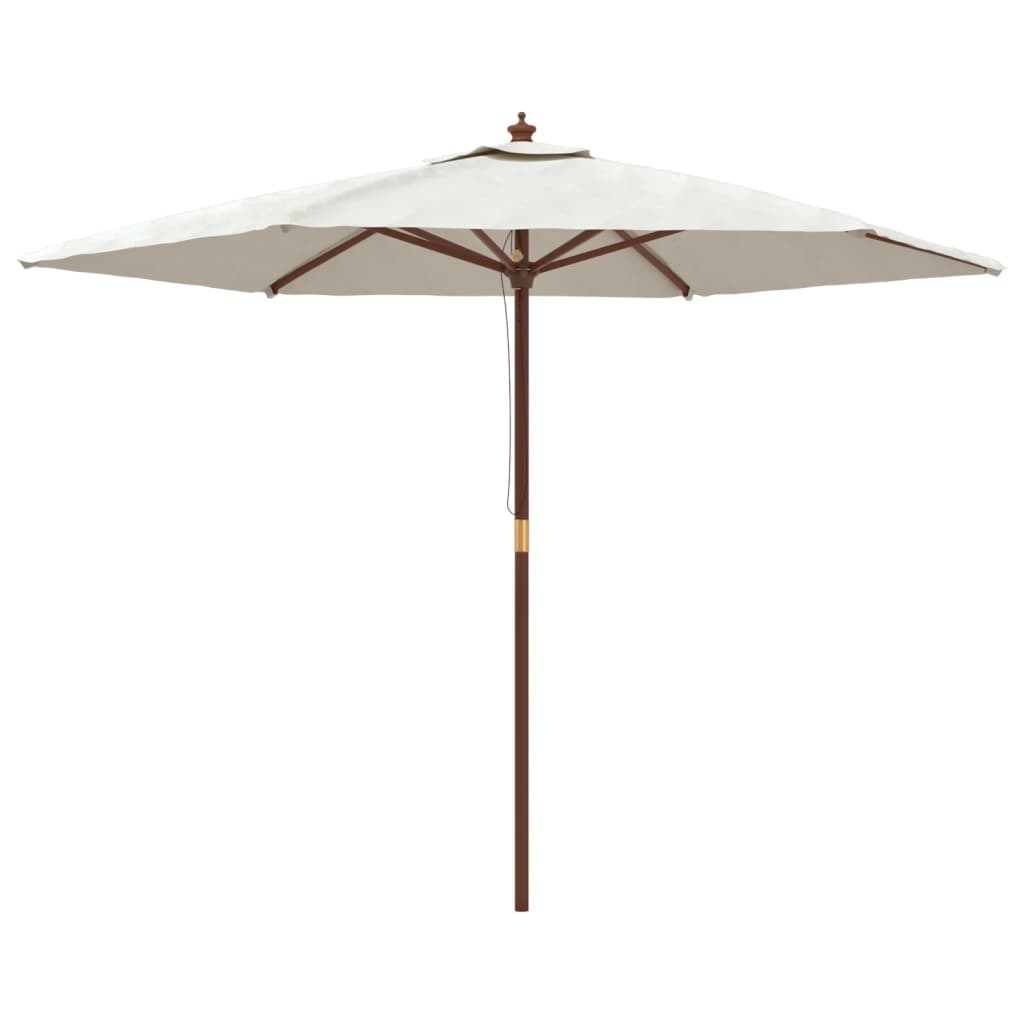 Vidaxl parasol met houten paal 299x240 cm zandkleurig