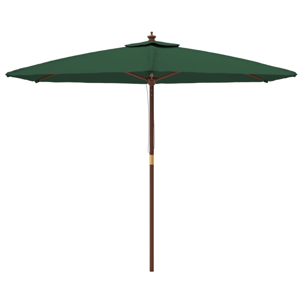 VidaXL Parasol avec poteau en bois 299x240 cm vert
