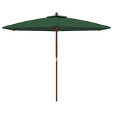 VidaXL Parasol avec poteau en bois 299x240 cm vert