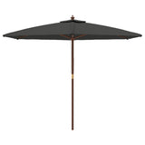 Parasol Vidaxl con poste de madera 299x240 cm de antracita