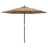 Parasol Vidaxl con poste de madera 299x240 cm taupe