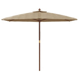 Parasol Vidaxl con poste de madera 299x240 cm taupe