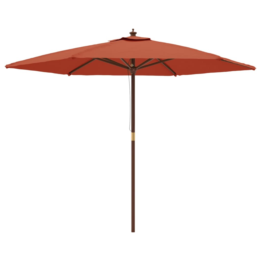 Parasol Vidaxx avec mât en bois 299x240 cm couleur terre cuite