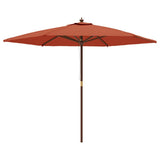Parasol Vidaxx avec mât en bois 299x240 cm couleur terre cuite