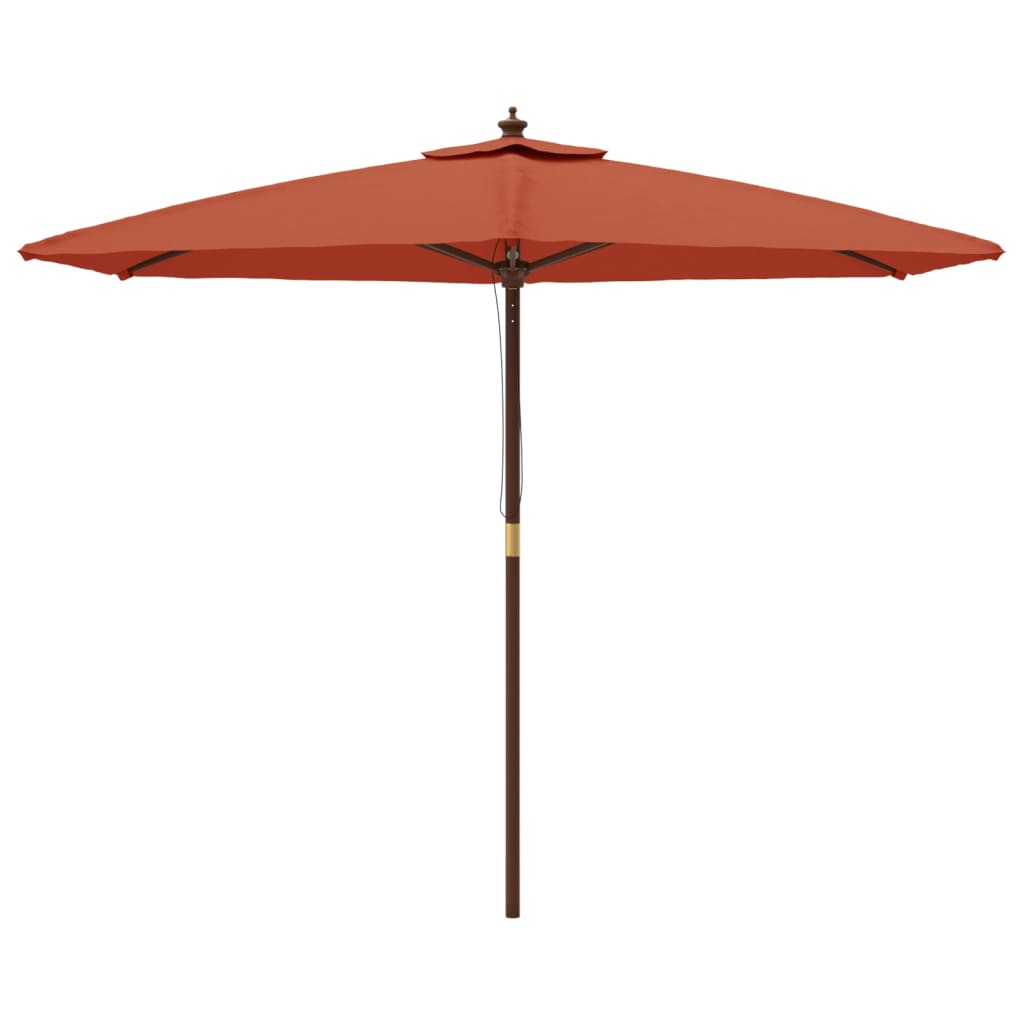 Parasol Vidaxx avec mât en bois 299x240 cm couleur terre cuite