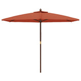 Parasol Vidaxx avec mât en bois 299x240 cm couleur terre cuite