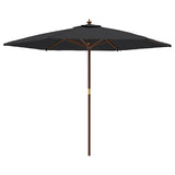Parasol Vidaxx avec mât en bois 299x240 cm noir