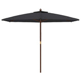 Parasol Vidaxx avec mât en bois 299x240 cm noir