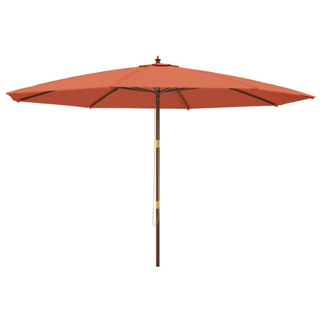 Vidaxl parasol met houten paal 400x273 cm terracottakleurig