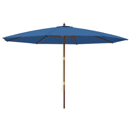 Vidaxl parasol met houten paal 400x273 cm azuurblauw