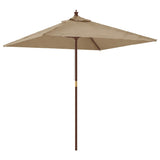 VidaXL Parasol avec poteau en bois 198x198x231 cm taupe