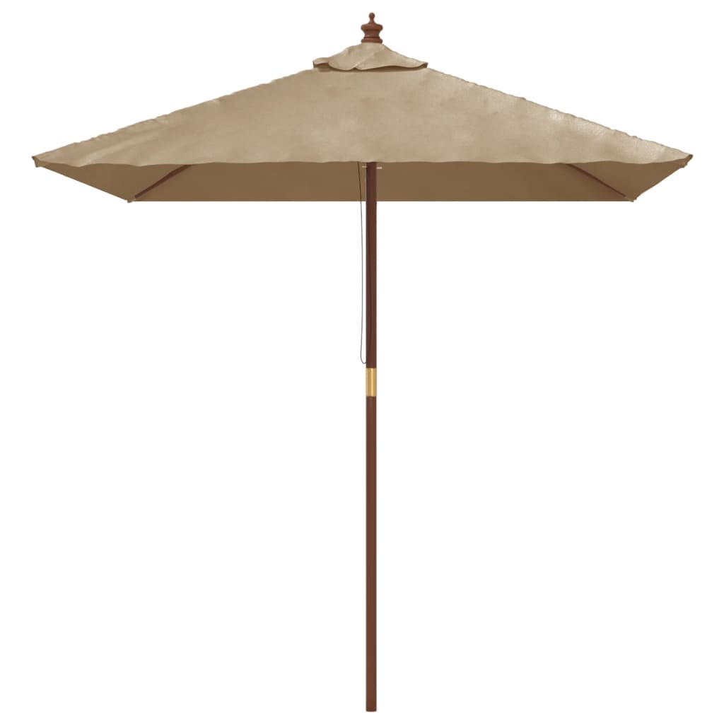VidaXL Parasol avec poteau en bois 198x198x231 cm taupe
