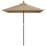 VidaXL Parasol avec poteau en bois 198x198x231 cm taupe