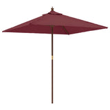 VidaXL Parasol avec poteau en bois 198x198x231 cm rouge bordeaux