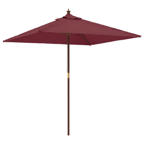 VidaXL Parasol avec poteau en bois 198x198x231 cm rouge bordeaux