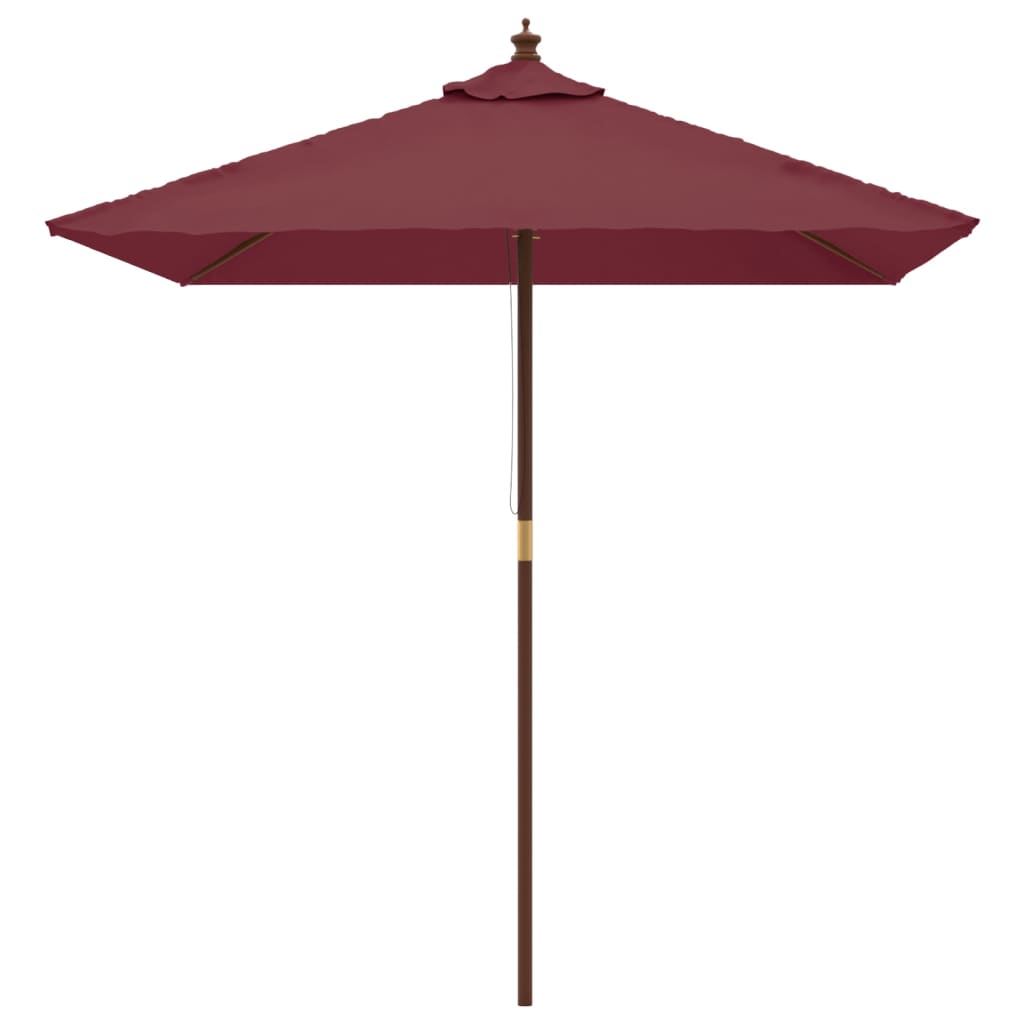 VidaXL Parasol avec poteau en bois 198x198x231 cm rouge bordeaux