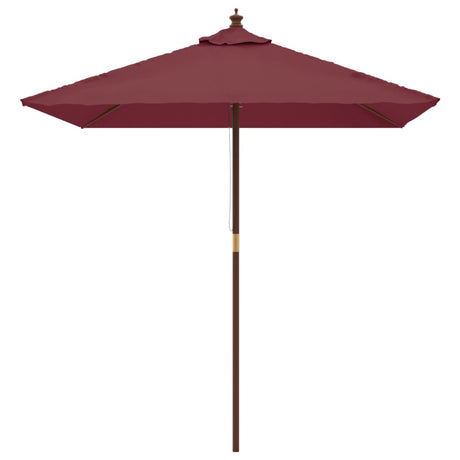 VidaXL Parasol avec poteau en bois 198x198x231 cm rouge bordeaux