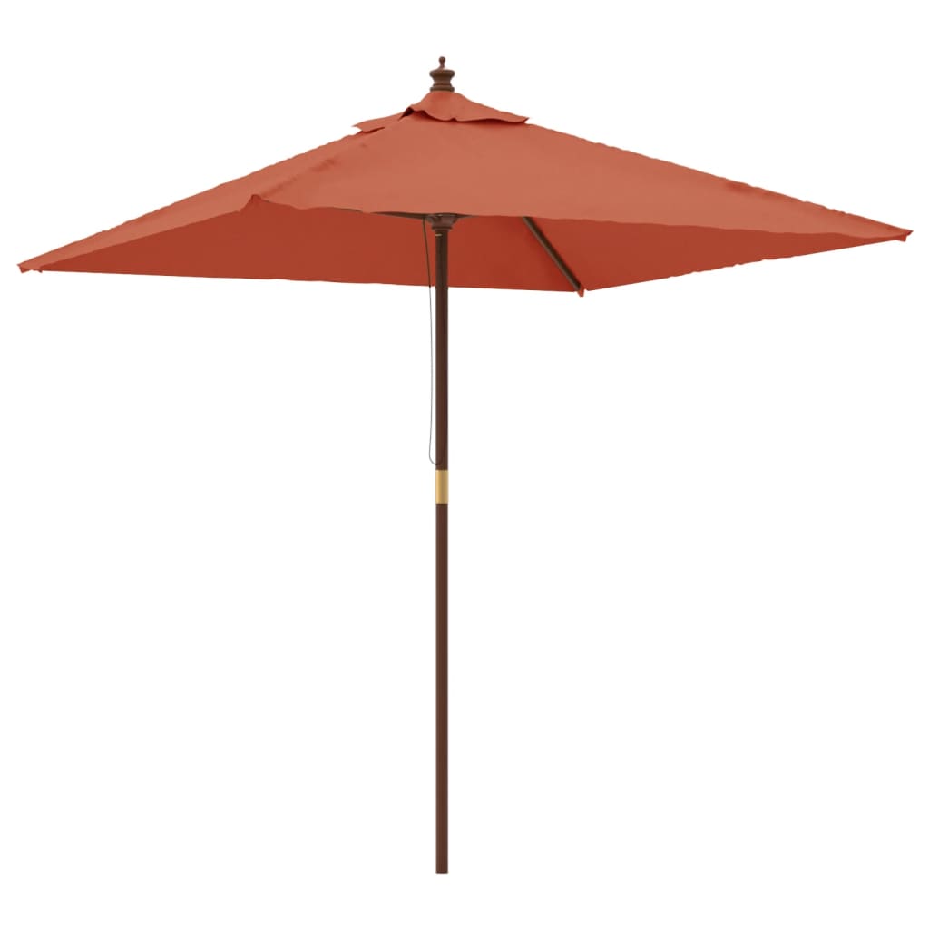 Parasol Vidaxx avec poteau en bois 198x198x231 cm couleur terre cuite