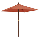 Parasol Vidaxx avec poteau en bois 198x198x231 cm couleur terre cuite