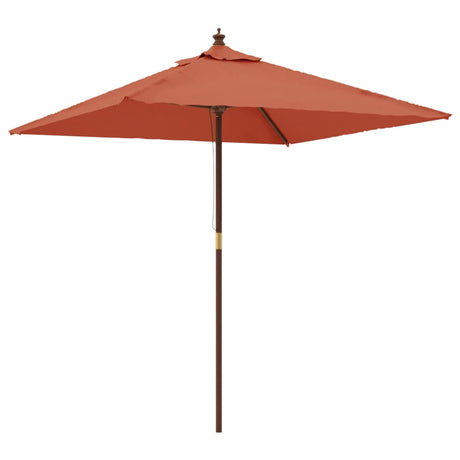 Parasol Vidaxx avec poteau en bois 198x198x231 cm couleur terre cuite