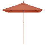 Parasol Vidaxx avec poteau en bois 198x198x231 cm couleur terre cuite