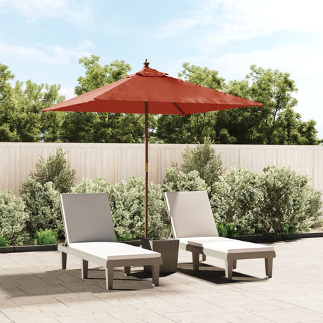 Parasol Vidaxx avec poteau en bois 198x198x231 cm couleur terre cuite
