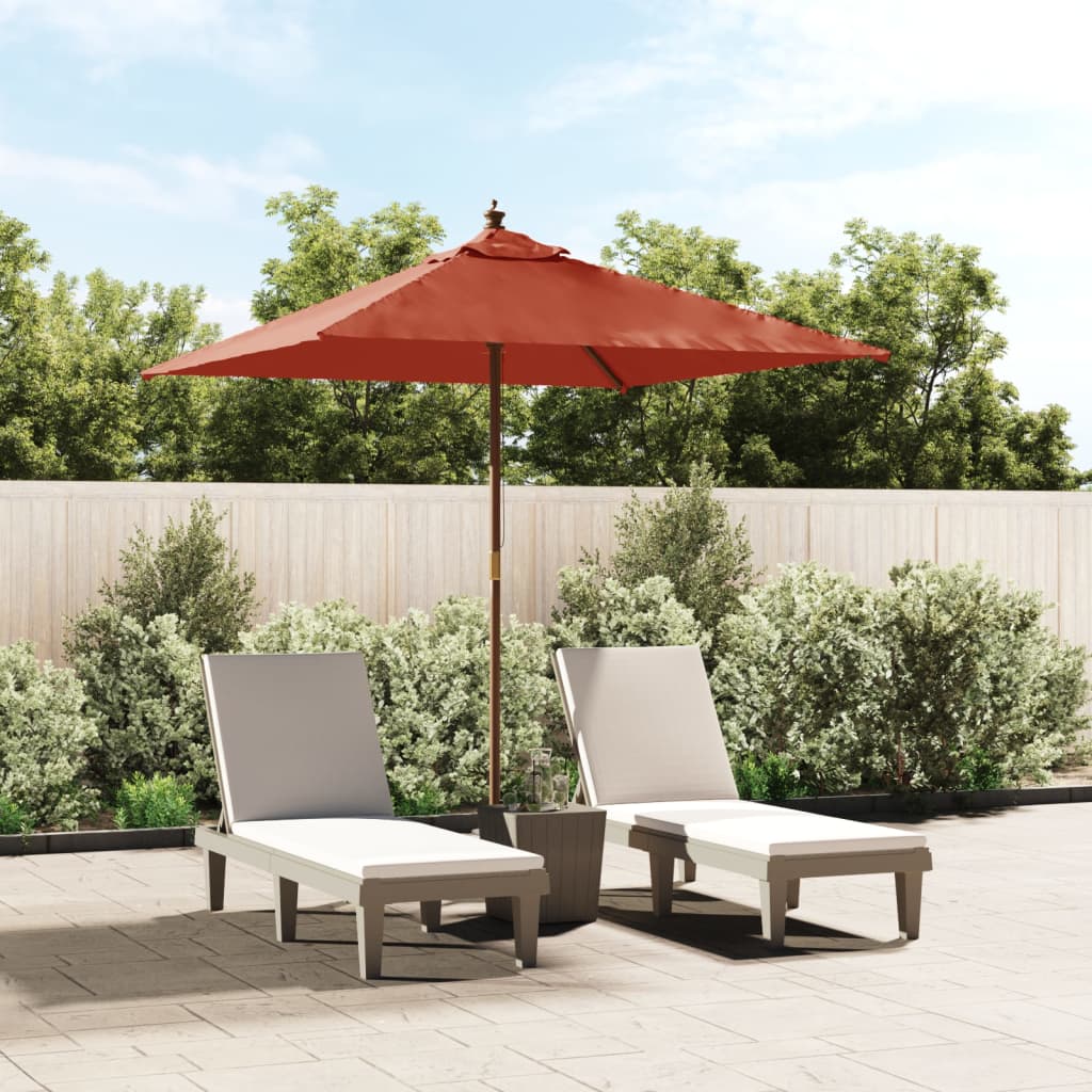 Vidaxl Parasol con poste de madera 198x198x231 cm Terracotta -Colorado