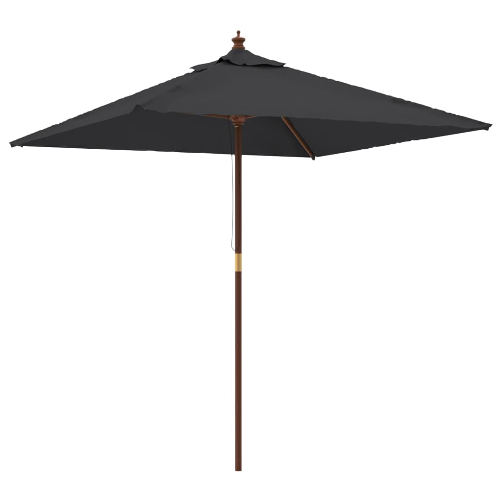 Parasol Vidaxx avec mât en bois 198x198x231 cm noir