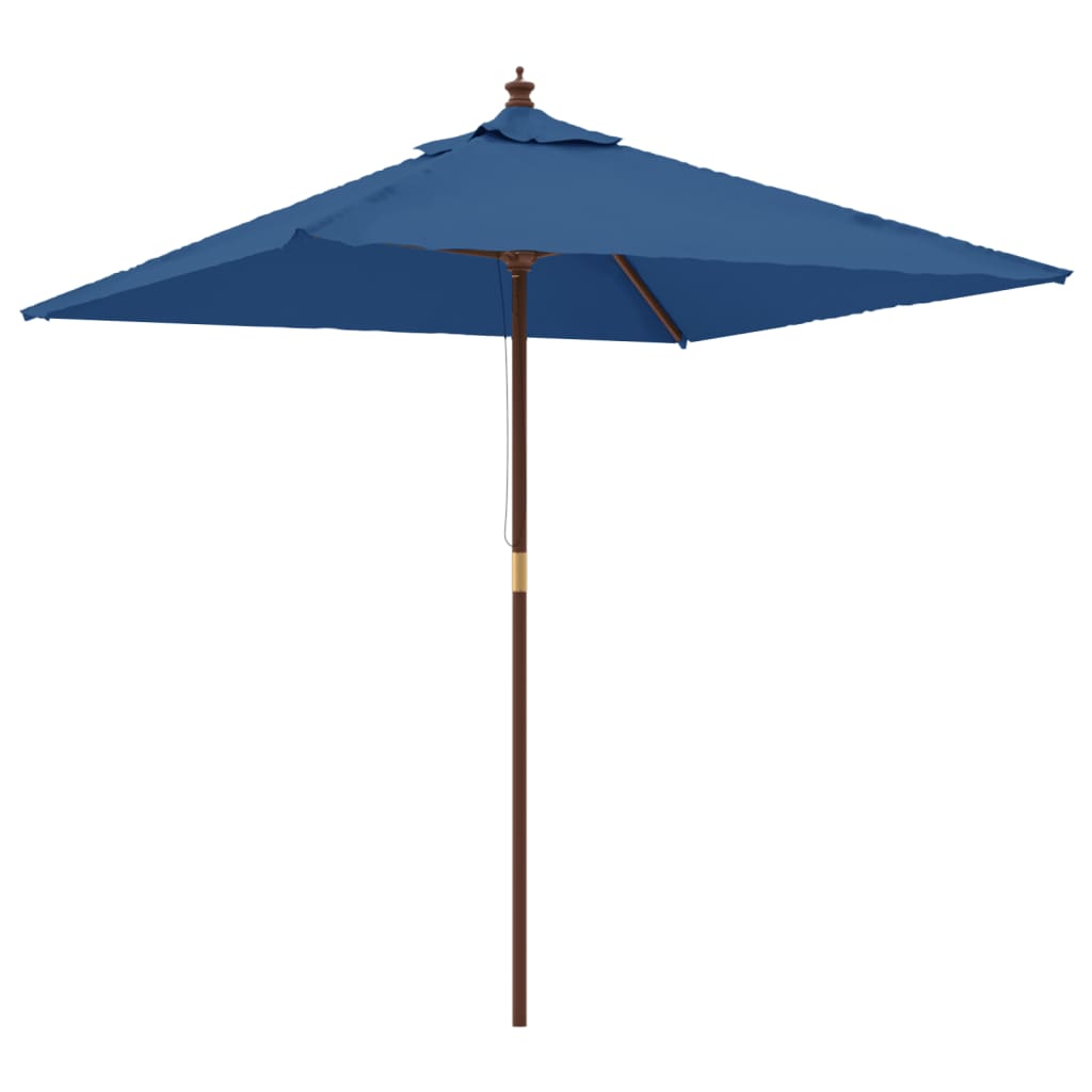 Vidaxl parasol s dřevěným pólem 198x198x231 cm azure modrá