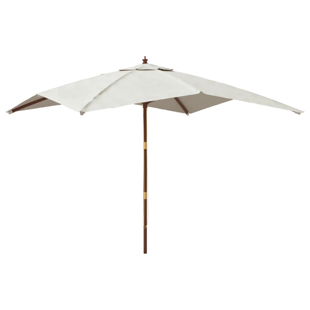 Parasol Vidaxl con poste de madera 300x300x273 cm de arena