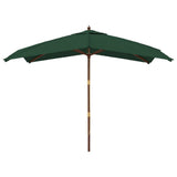Parasol Vidaxx avec mât en bois 300x300x273 cm vert