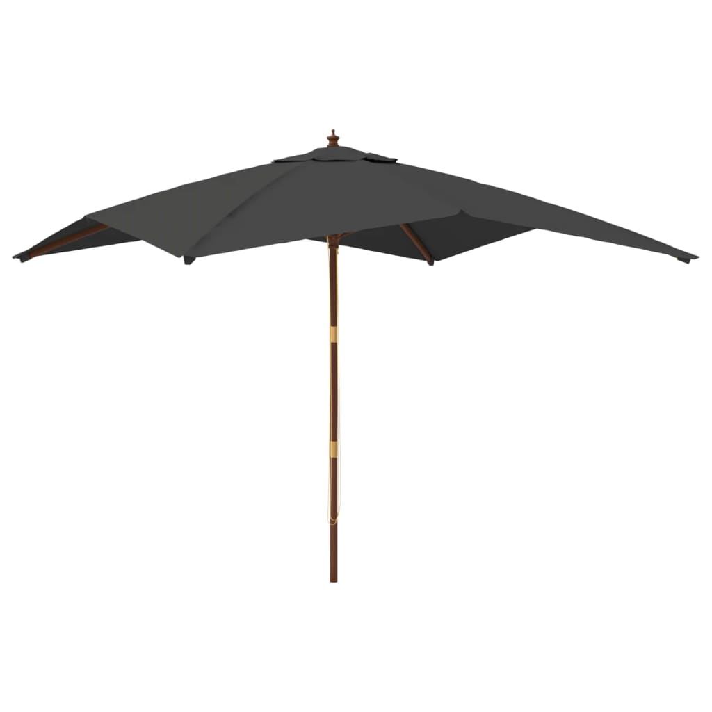 Parasol Vidaxl con poste de madera 300x300x273 cm de antracita