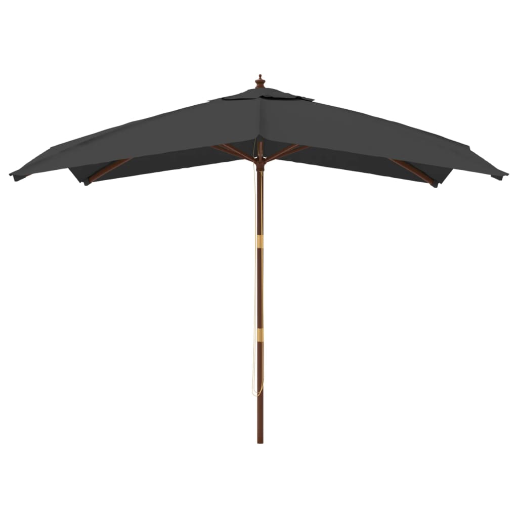 Parasol Vidaxl con poste de madera 300x300x273 cm de antracita