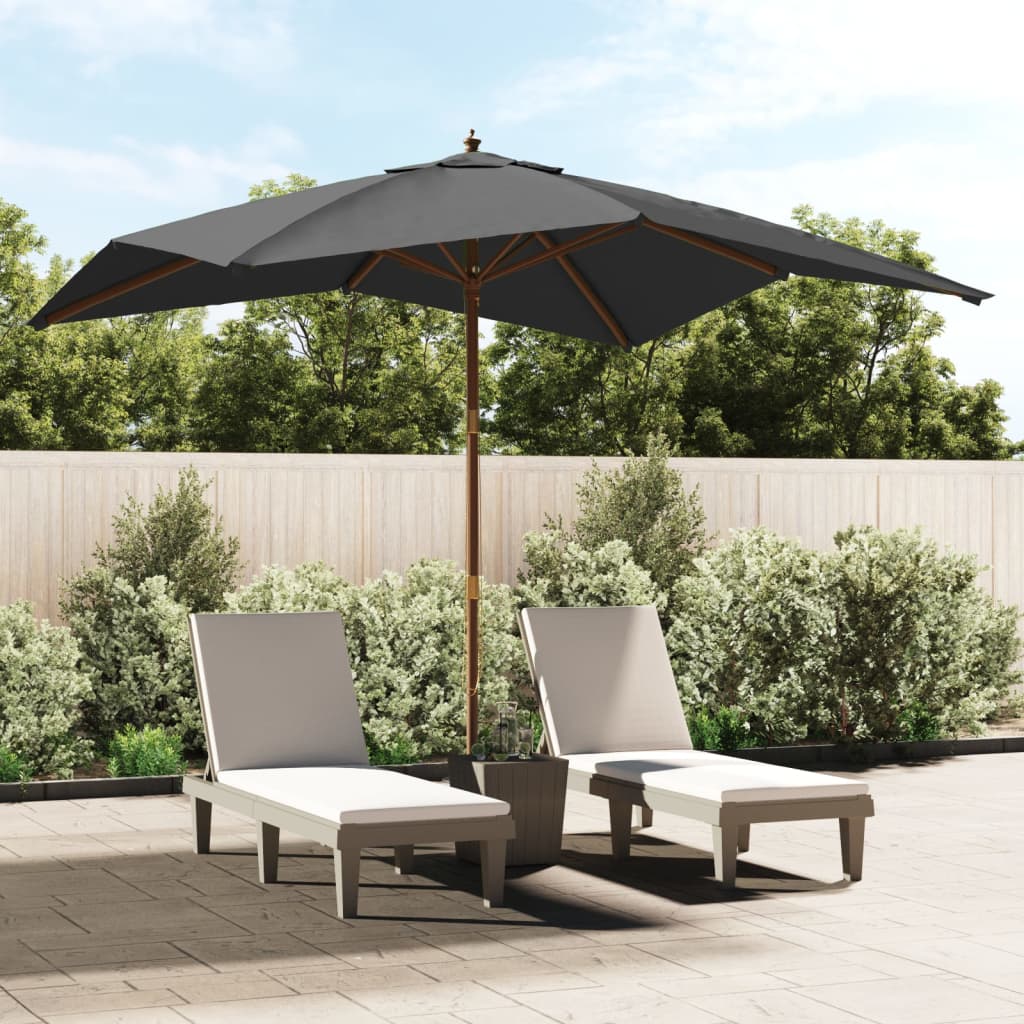 Parasol Vidaxx avec mât en bois 300x300x273 cm anthracite
