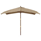 Vidaxl Parasol z lesenim drogom 300x300x273 cm Taupe