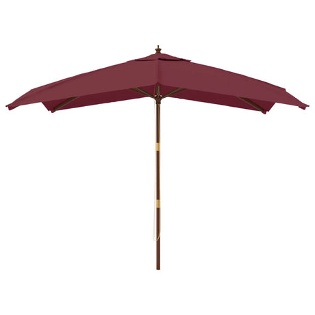 Parasol VidaXL avec poteau en bois 300x300x273 cm bordeaux