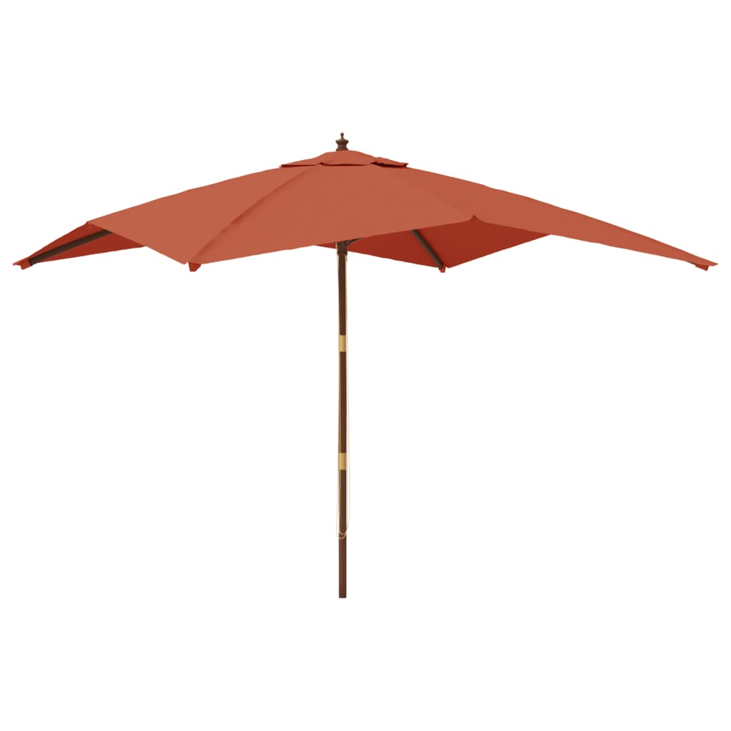 Vidaxl Parasol con poste de madera 300x300x273 cm Terracotta