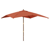 Vidaxl Parasol con poste de madera 300x300x273 cm Terracotta