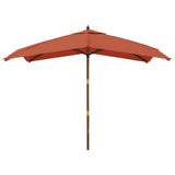 Parasol Vidaxx avec poteau en bois 300x300x273 cm couleur terre cuite