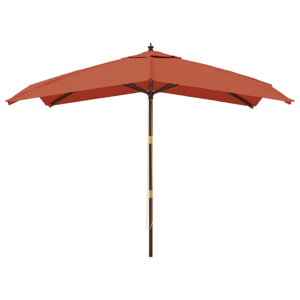 Vidaxl Parasol con poste de madera 300x300x273 cm Terracotta