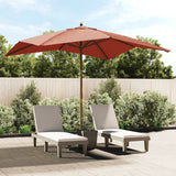 Parasol Vidaxx avec poteau en bois 300x300x273 cm couleur terre cuite