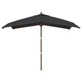 Parasol Vidaxx avec mât en bois 300x300x273 cm noir